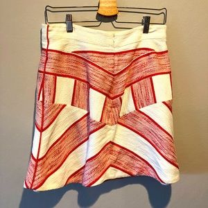 3.1 Phillip Lim Chevron Red White Skirt A-Line Flare Skirt | Size: 8